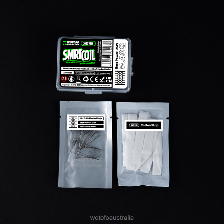 Wotofo SMRT RPM MESH-COTTON SET 0.4OHM MESH+COTTON J8ZPFH349 - Wotofo Vape Review
